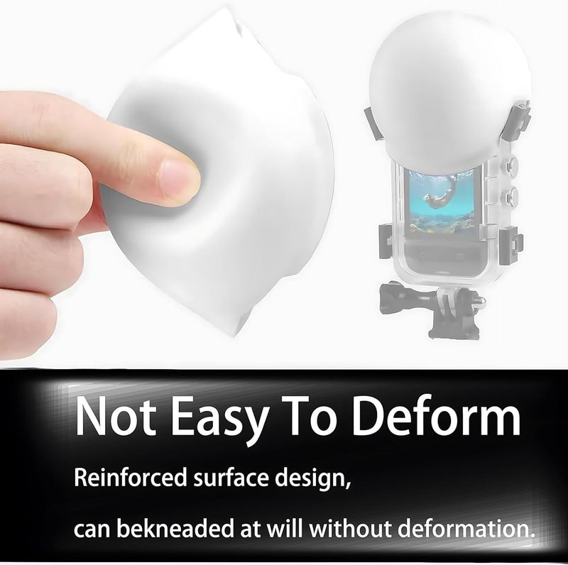 Sruim Lens Guard for Insta360 ONE X3 Invisible Dive Housing Case, Silicone Protective Cover, Lens Protector Case Accessories (White) - Image 4